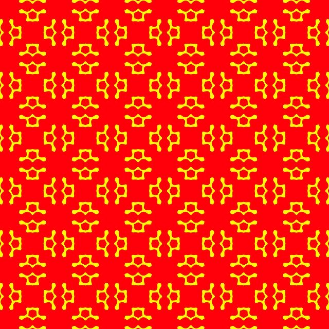 Free download Red Background Yellow Shapes -  free illustration to be edited with GIMP free online image editor
