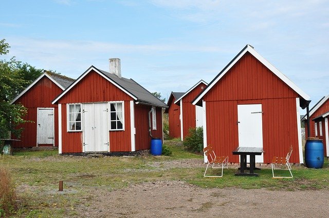 Muat turun percuma Red Cottage Falu Rödfärg Skåne - foto atau gambar percuma untuk diedit dengan editor imej dalam talian GIMP