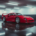 Red Ferrari on a Black Floor: A Bold Contrast of Luxury and Elegance  screen for extension Chrome web store in OffiDocs Chromium