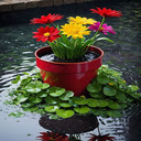 Red flower potted wallpaper  screen for extension Chrome web store in OffiDocs Chromium
