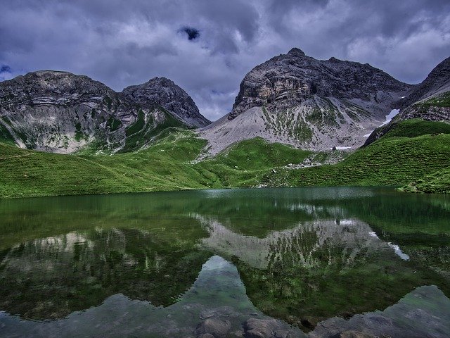 Free download Reflection Mountains Rappensee -  free photo or picture to be edited with GIMP online image editor