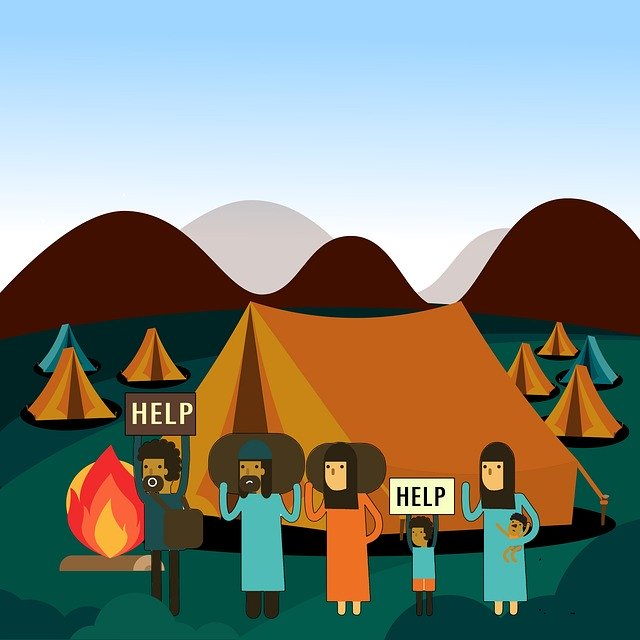 Free download Refugees Camp War -  free illustration to be edited with GIMP free online image editor