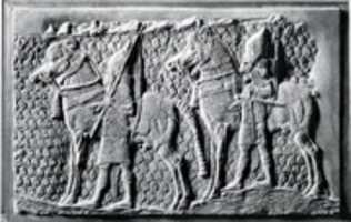 Free download Relief fragment: cavalrymen along a stream in mountainous terrain free photo or picture to be edited with GIMP online image editor