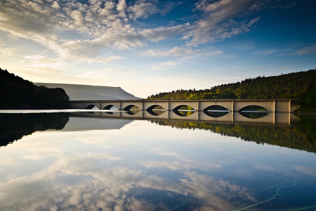 Ücretsiz indir rezervuar köprüsü kırsal göl ücretsiz resim GIMP ücretsiz çevrimiçi resim düzenleyici ile düzenlenebilir