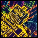 Retro Robots Theme  screen for extension Chrome web store in OffiDocs Chromium