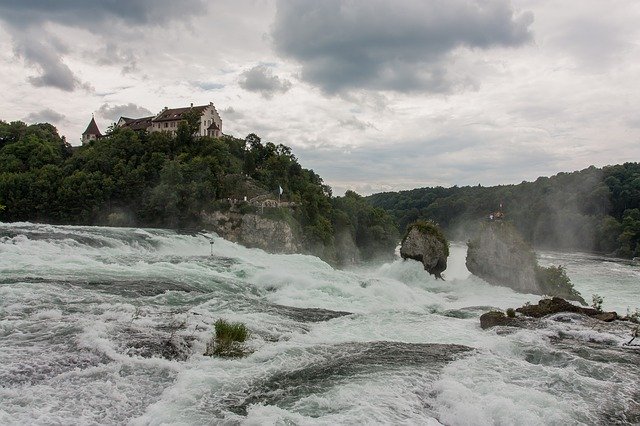 دانلود رایگان آبشار راین شافهاوزن - عکس یا تصویر رایگان قابل ویرایش با ویرایشگر تصویر آنلاین GIMP