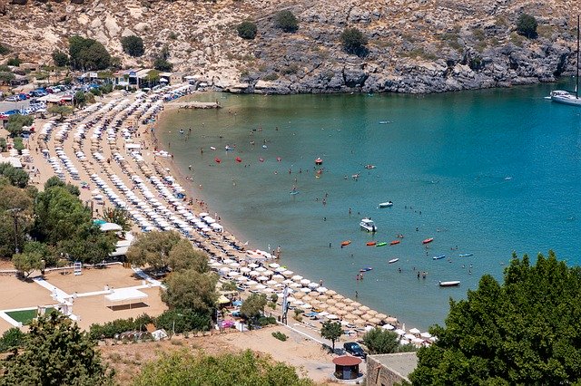 Descărcare gratuită Rhodes Lindos Greece Beach - fotografie sau imagine gratuită pentru a fi editată cu editorul de imagini online GIMP