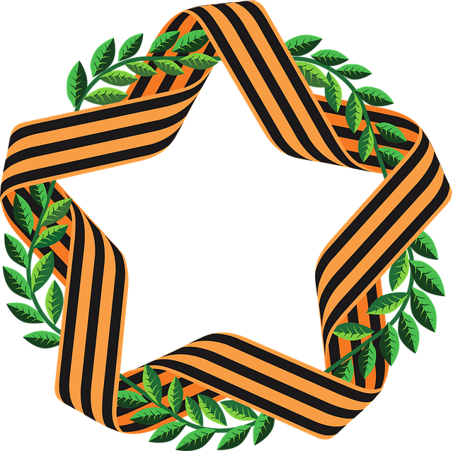 Gratis download Ribbon Of Saint George Star Wreath - Gratis vectorafbeelding op Pixabay Gratis illustratie om te bewerken met GIMP gratis online afbeeldingseditor