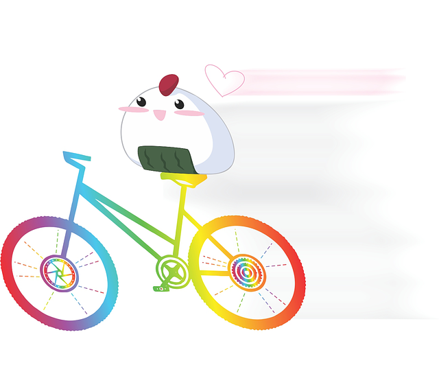 Free download Riceball Biking Funny -  free illustration to be edited with GIMP free online image editor