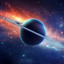 Ringed Planet in Cosmic Glow  screen for extension Chrome web store in OffiDocs Chromium
