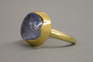 Free download Ring with Inset Blue Stone in Circular Mount free photo or picture to be edited with GIMP online image editor