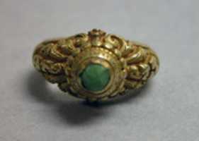 Free download Ring with Inset Circular Green Stone free photo or picture to be edited with GIMP online image editor