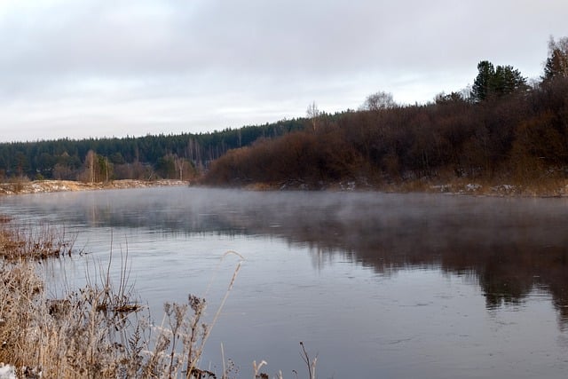 Free download river evaporation weather autumn free picture to be edited with GIMP free online image editor