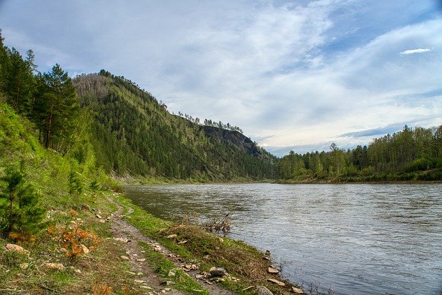 Free download river mountains nature trees free picture to be edited with GIMP free online image editor