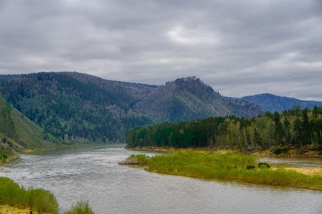 Free download river mountains sky nature clouds free picture to be edited with GIMP free online image editor