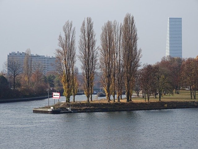 Gratis download River Rhine Skyscraper - gratis foto of afbeelding om te bewerken met GIMP online afbeeldingseditor