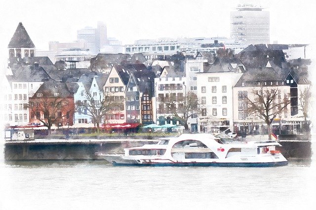 Free download River Ship Rhine -  free illustration to be edited with GIMP free online image editor