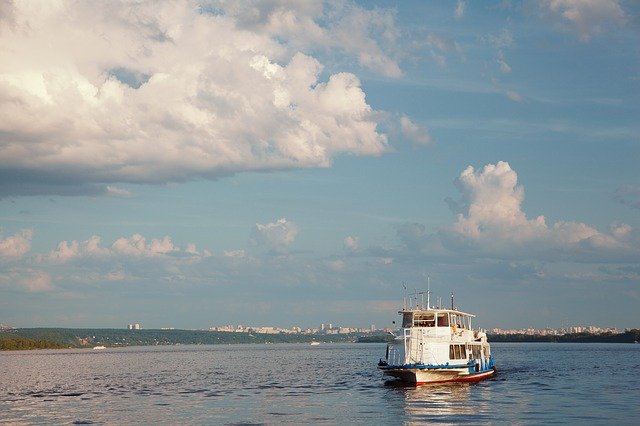 Free download river sunset ship sky travels free picture to be edited with GIMP free online image editor