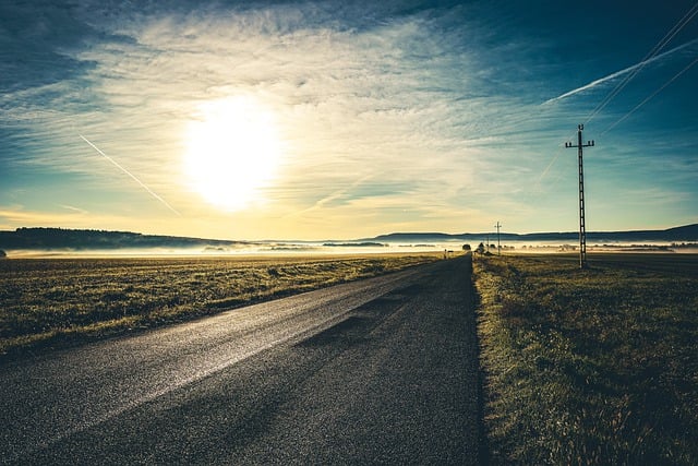 Free download road roadway drive sunrise route free picture to be edited with GIMP free online image editor