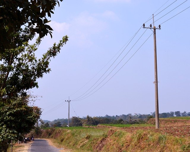 Free download Road Sky Electric Power Poles -  free photo or picture to be edited with GIMP online image editor