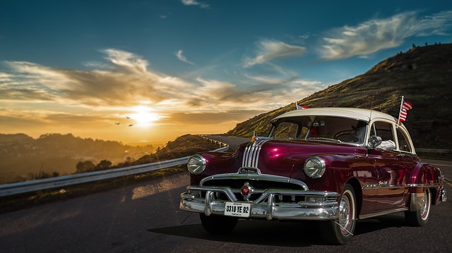 Free download road sunset mountain old car free picture to be edited with GIMP free online image editor