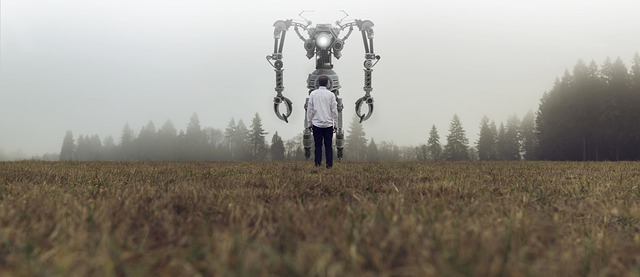 Free download robot man field encounter story free picture to be edited with GIMP free online image editor