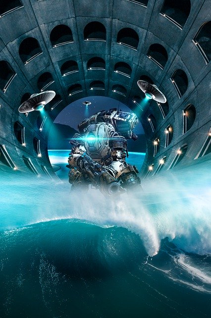 Free download Robot Sea Wave -  free photo or picture to be edited with GIMP online image editor