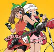 Free download Rocking out with Dawn (Hikari) and May (Haruka) - small version of Gelbooru post number 605490 free photo or picture to be edited with GIMP online image editor