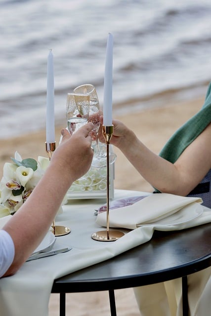 Free download romantic dinner sea candel table free picture to be edited with GIMP free online image editor