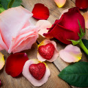 Rose petals and hearts  screen for extension Chrome web store in OffiDocs Chromium