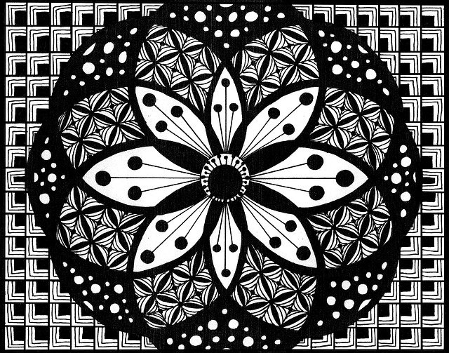 Free download Rosette Zentangle Pictures Black -  free illustration to be edited with GIMP free online image editor