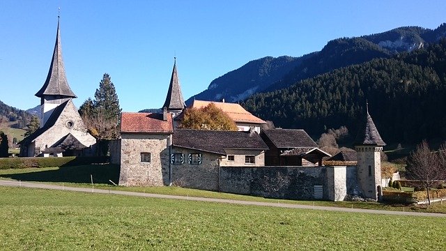 Free download Rougemont Church Castle -  free photo or picture to be edited with GIMP online image editor