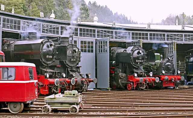 Free download roundhouse steam locomotives free picture to be edited with GIMP free online image editor