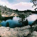 round lake and rocky mountains  screen for extension Chrome web store in OffiDocs Chromium