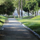 Rows of green park benches  screen for extension Chrome web store in OffiDocs Chromium