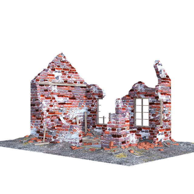 Бесплатно скачать бесплатную иллюстрацию Разрушенный дом, изолированные кирпичи, для редактирования с помощью онлайн-редактора изображений GIMP