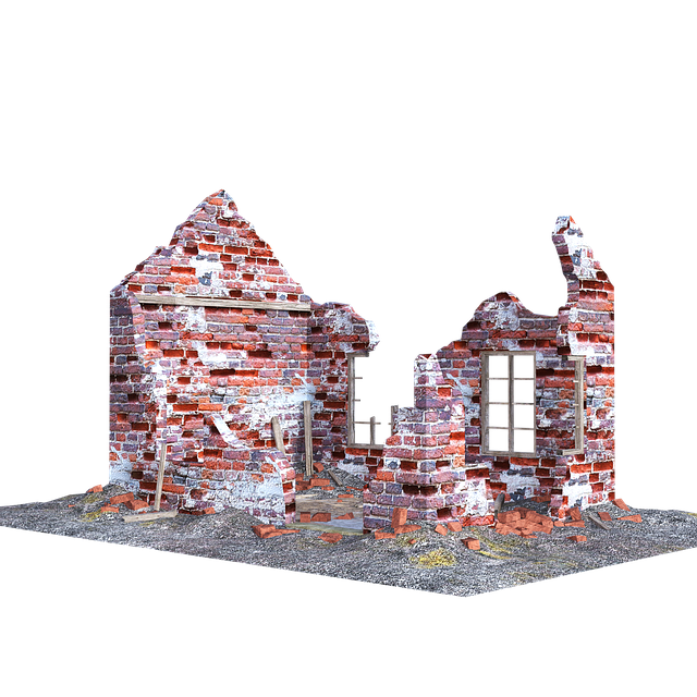 Free download Ruined House Isolated Bricks free illustration to be edited with GIMP online image editor