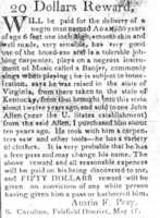 Free download Runaway Slave Advertisement- Adam the Banjo Player 1816, Camden Gazette, Camden, South Carolina free photo or picture to be edited with GIMP online image editor