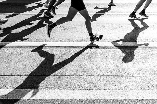 Free download running marathon sports monochrome free picture to be edited with GIMP free online image editor