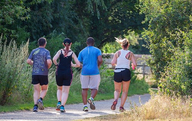 ດາວໂຫຼດຟຣີ Running On A Path Joggers Jogging - ຮູບພາບຫຼືຮູບພາບທີ່ບໍ່ເສຍຄ່າເພື່ອແກ້ໄຂດ້ວຍຕົວແກ້ໄຂຮູບພາບອອນໄລນ໌ GIMP