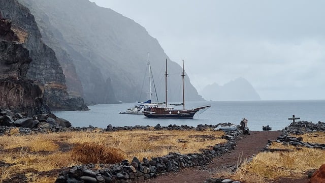 Free download sailboat boat island foggy distant free picture to be edited with GIMP free online image editor