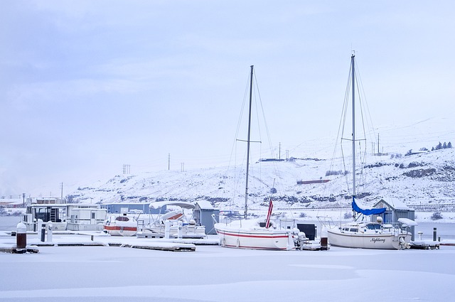 Free download sailboat ice winter snow marina free picture to be edited with GIMP free online image editor