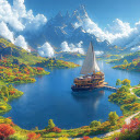 Sailboat on the river  screen for extension Chrome web store in OffiDocs Chromium