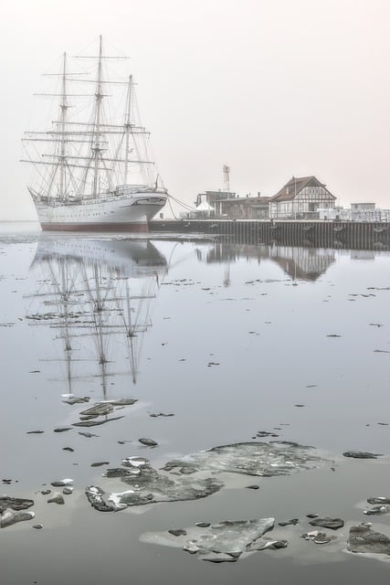 Free download sailing ship port winter fog free picture to be edited with GIMP free online image editor