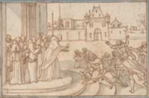 Free download Saint Bernard presenting the host to Guillaume X, duc de Guyenne free photo or picture to be edited with GIMP online image editor