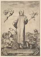 Free download Saint Jean Gualbert Trampling a Monster, from Frontispiece and four scenes for a life of Saint Jean Gualbert (Frontispice et quatre vignettes pour une vie de Saint Jean Gualbert) free photo or picture to be edited with GIMP online image editor