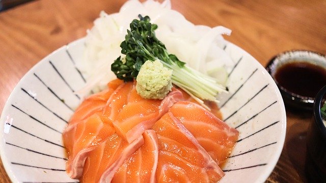 Free download Salmon Plate With Rice -  free free photo or picture to be edited with GIMP online image editor