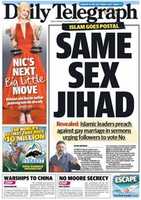 Scarica gratuitamente la foto o l'immagine gratuita di Same Sex Jihad Headline da modificare con l'editor di immagini online GIMP