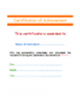 Free download Sample certificate of achievement DOC, XLS or PPT template free to be edited with LibreOffice online or OpenOffice Desktop online