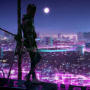 Samurai Katana Neon City Live Wallpaper  screen for extension Chrome web store in OffiDocs Chromium